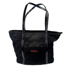 Vera Bradley Black Diamond Pattern Quilted Tote Bag Large Clean Multipurpose Bag